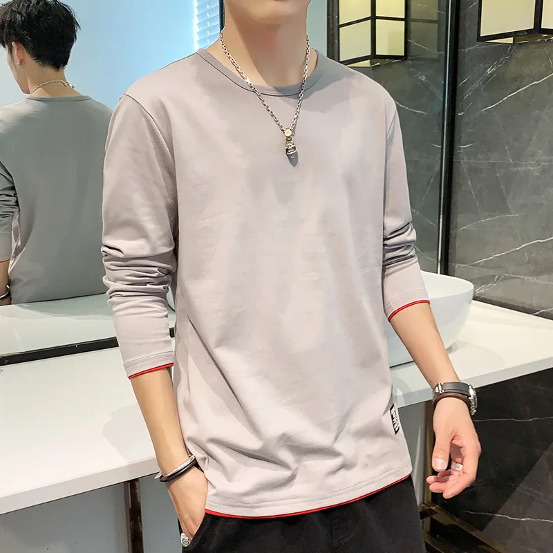 Meilleur Ensembles automne à manches longues ins polaire bf wind joker cultiver sa moralité T shirt homme veste rendre bosse couleur manche