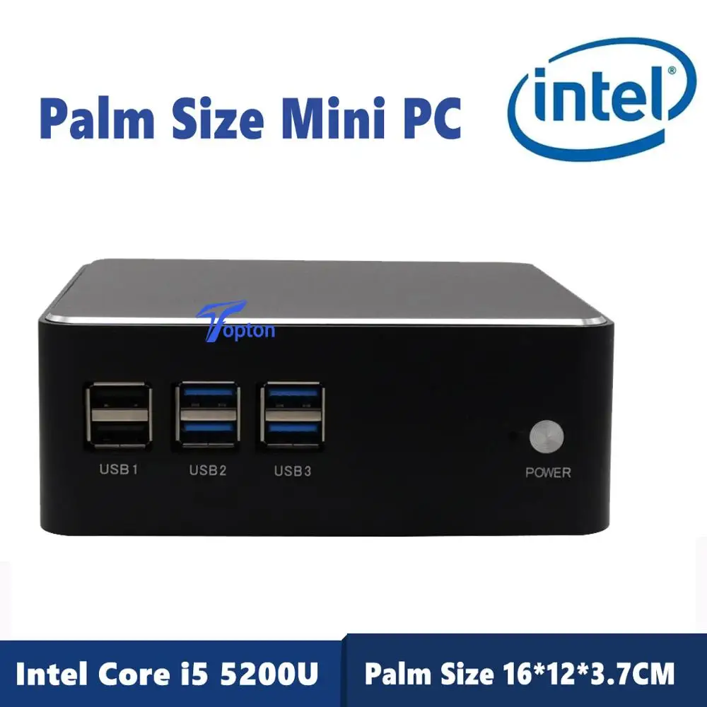 

Mini PC Support Windows 10 Intel i5 5200U Pocket Computer 4GB RAM/64GB SSD,LAN,WiFi,HDMI&VGA Port for Dual Display,Auto Power On