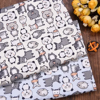 

Cute Animal Printed Cotton Twill Fabric DIY Sewing For Patchwork Quilting Handmade Textile Bedding Blanket For Baby & Child