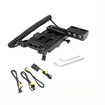 

CAMVATE V Lock Mount Plate Power Supply Splitter + 15mm Rod Clamp & Coiled Power Cable C2427