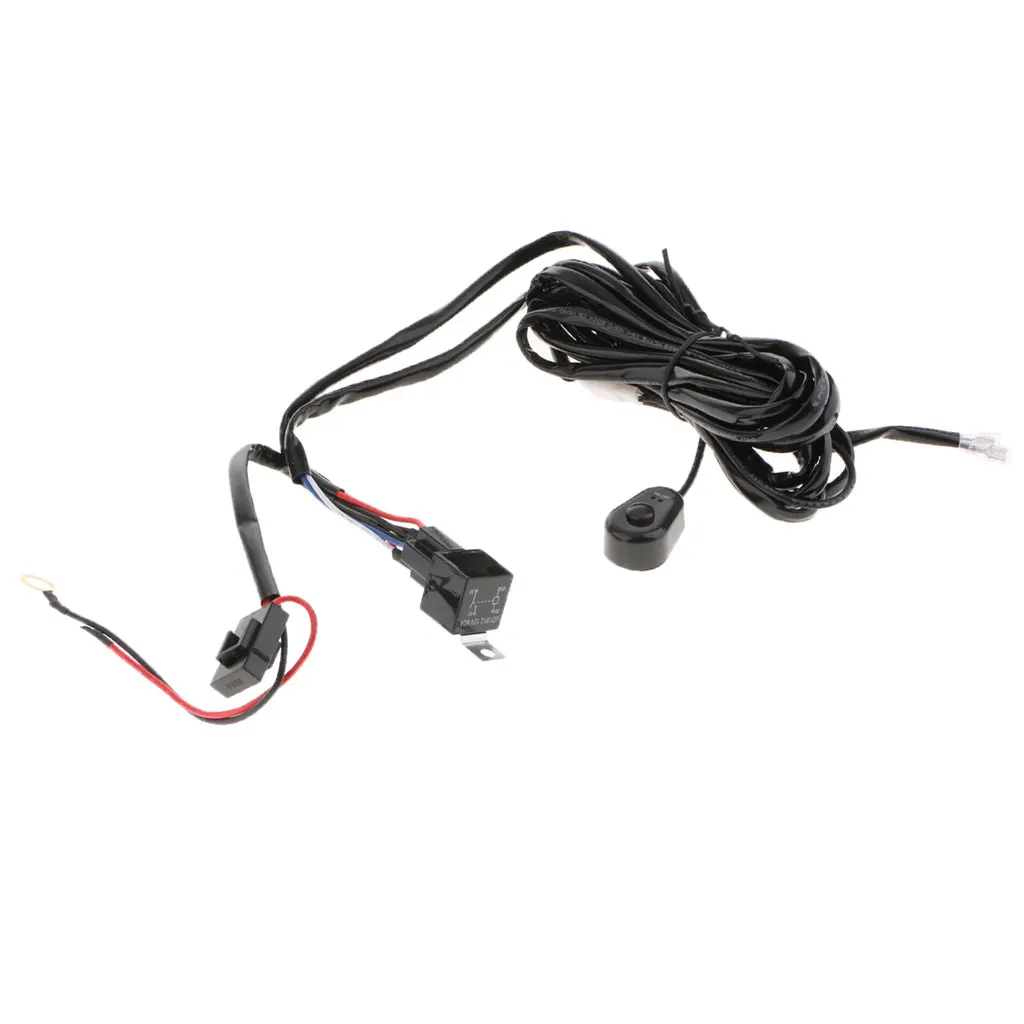 LED Light Bar Wiring Harness Kit 40A Heavy Duty 12V On-off Switch Power Relay Fuse LED Work Light Bar
