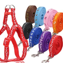 

1Pc Pet Dog Collar Harness Leash soft Walking Harness Lead Solid Color Durable Traction Collar Leader Rope for Dog Supplies