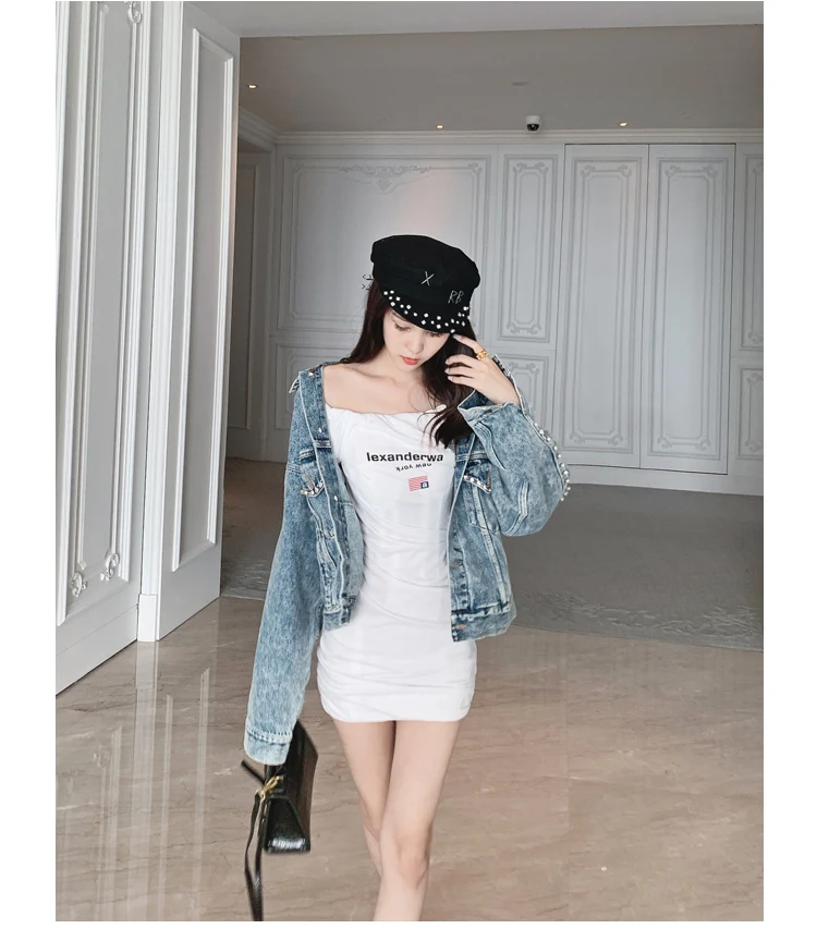 2020 sexy hollow out sequines tassel jeans coat Women Beading Rivet Vintage Boyfriend denim jacket coat Female Long Sleeve Coat
