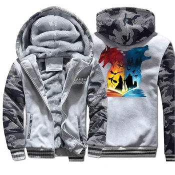 

Game Of Thrones Printed Mens Hoodie 2019 New Stylish Popular Mens Jackets Winter Camouflage Thick Hoodies Male Streetwear Brand