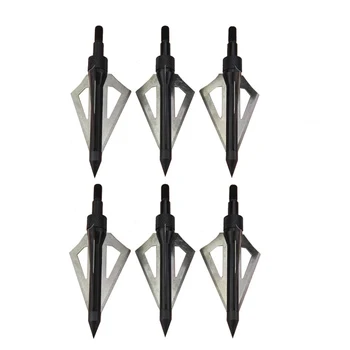 

6pcs Hunting Crossbow Arrow Archery Broad Head 100 Grain Arrowheads for Compound Crossbow 3 Blades Fiberglass Carbon Arrow