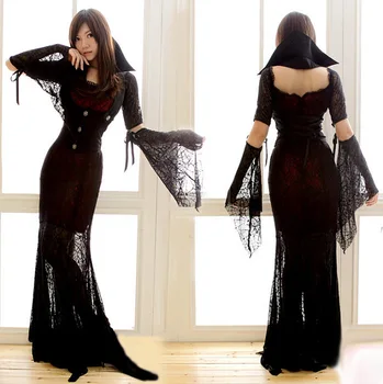 

Dancing Stage Costumes Show-Halloween Costume Queen Costume Party/gothic Banshee Noble Black Vampire Graphy Costume Sportswear