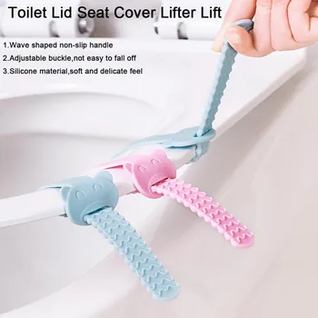 

Portable Toilet Seat Lifters Toilet Pad Seat Cover Lower Lid Handle Hygienice Lift Silicone Sanitary Seat Cover Lifting Device
