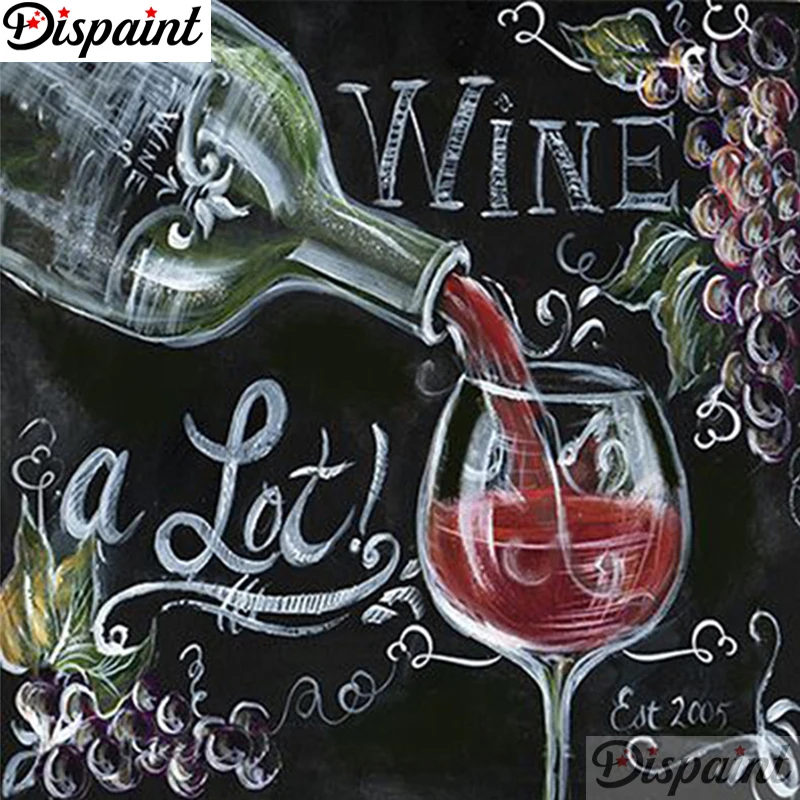 

Dispaint Diamond Painting Cross Stitch Pattern 5D Diamond Embroidery "Text pattern landscape" Home Decor DIY diamond Art A27025