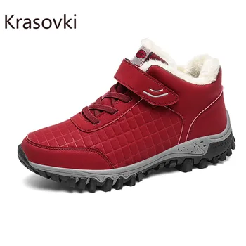 

Krasovki Winter Cotton Shoes Thickened Velvet Waterproof Elderly Shoes Men Women Keep Warm Skid Fashion Breathable Women Shoes