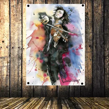 

Nostalgic Music Retro Rock Band Star Poster American Country Music Flag Banner Tapestry Oil Painting Bar Cafe Wall Decor Gift A2