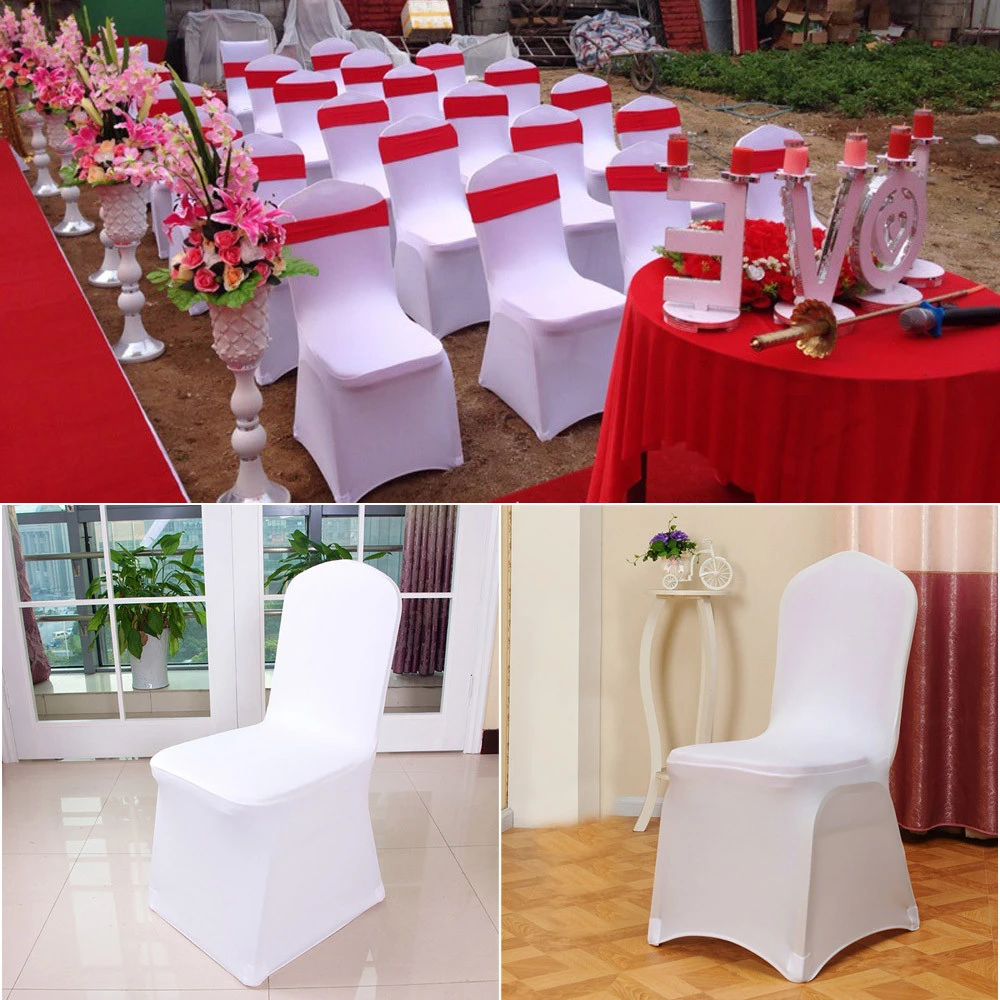 Solid Color Chair Cover White Flat Arched Front Covers Spandex Lycra Wedding Party Chair Cover Chair Covers Spandex Home Decor Chair Cover Aliexpress