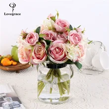 Lovegrace Свадебный букет невесты держащий цветок из искусственного шелка Цветок гортензии офисный домашний декор для свадебной вечеринки