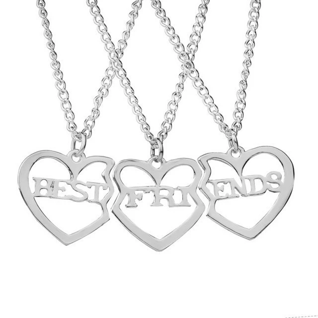 Fashion Best Friends Honey Love Couple Pendant Necklace 2 Pcs/ Set Rainbow Broken Heart BFF Good Friends Friendship Jewelry Gift 4
