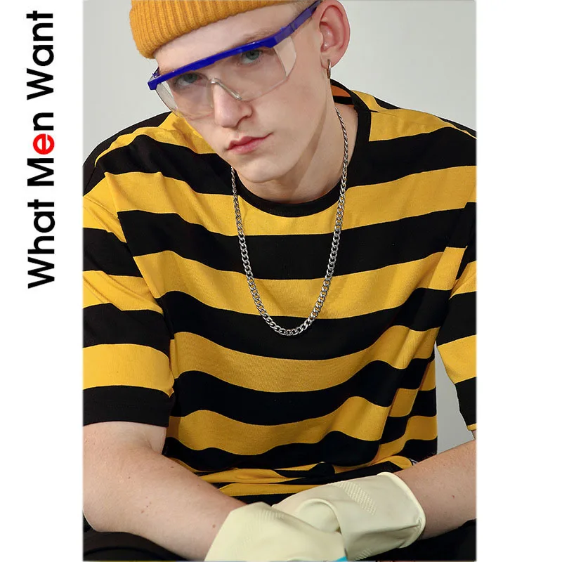 

IVRESSE Multi Color Striped Basic T-shirts Men Short Sleeve O-neck Preppy Style Tops Tees Male Fashion Casual Hip Hop Streetwear