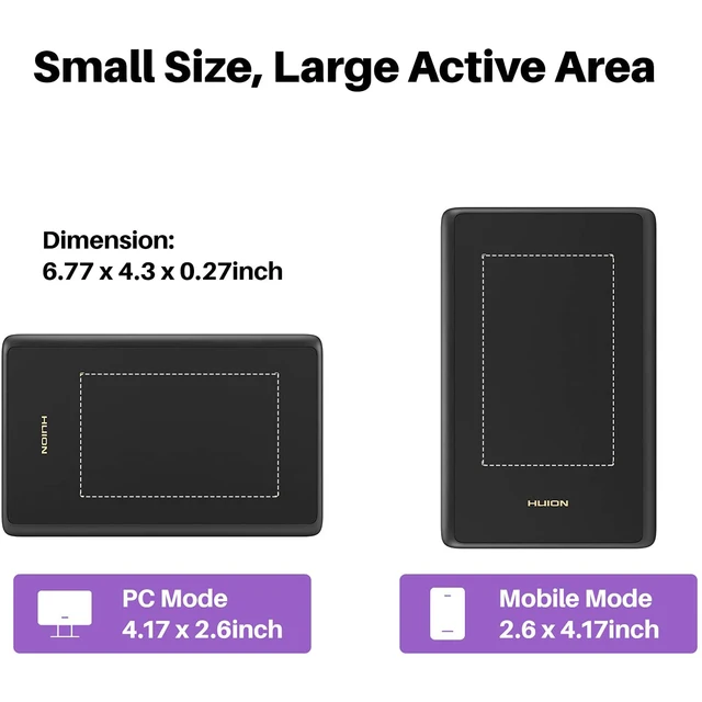 Huion H420X Graphics Tablet 4.17*2.6 Inch Drawing Tablets for Android Phone PC Mac Digital Stylus Battery Free Pen Signature Pad 3