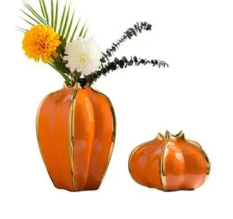 

CHINESE CERAMICS VASE ORANGE PHNOM PENH VASES STAR FRUIT DESK DECOR FLOWER INSERT ARTIFICIAL FLOWERS HOME DECORATION ACCESSORIES