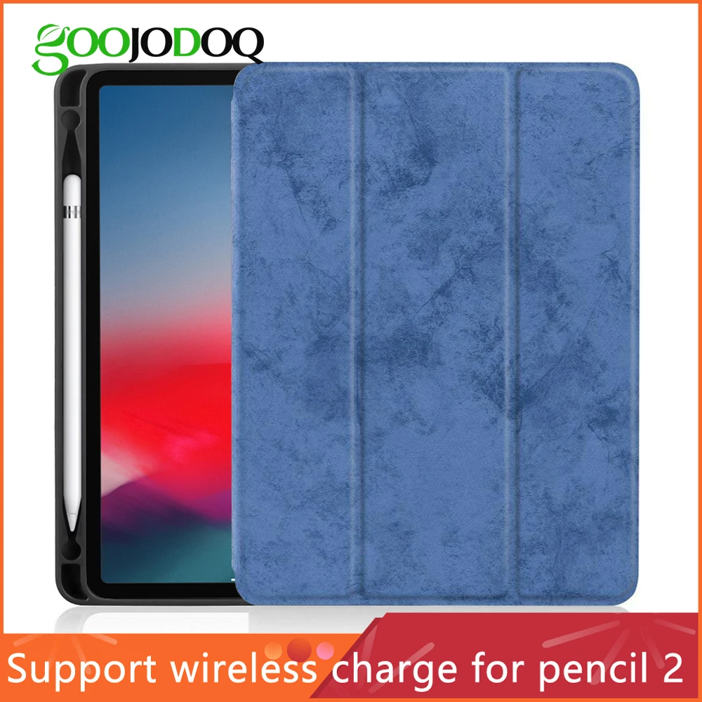 En Ligne Pour iPad Pro 12.9 étui avec porte crayons 2018 2017 2015 cuir PU housse souple pour iPad Pro 12.9 2018 étui sans fil Charge
