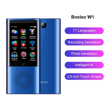 

Boeleo W1 AI Simultaneous Voice Translator 4G Network 4G WIFI 8GB Memory 77 Languages Travel Business 2.8" Touch Screen