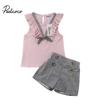 

Pudcoco 2019 New Fashion Summer 2PCS Kids Baby Girl Ruffle Tops Shirt+Shorts Pants Clothes Outfits Set