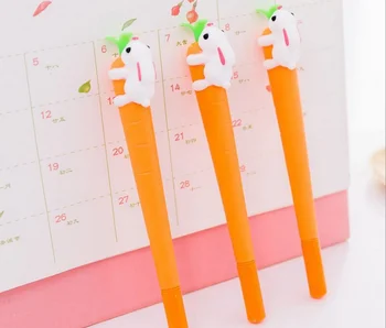 

5pcs cartoon cute rabbit holding carrot 0.5MM pen