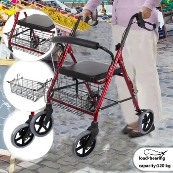 

Yonntech Lightweight Rollator 4 Wheel Walker Mobility Walking Disability Aid