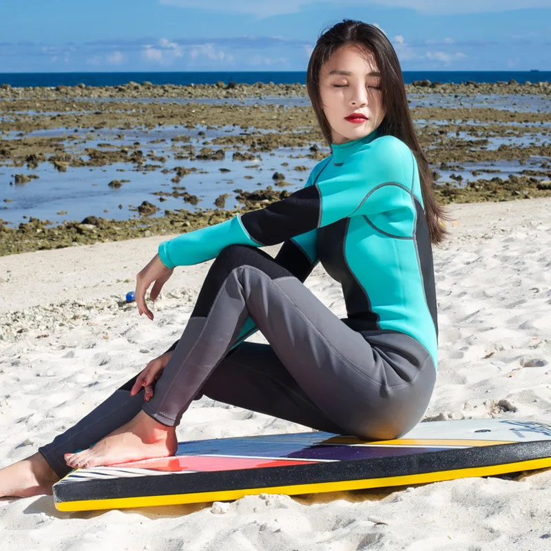 Hisea 1 5 мм Женский гидрокостюм полный неопреновый комбинезон с длинным рукавом