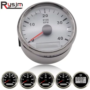 

85mm Waterproof Car Boat Tachometer Gauge rpm meter with LCD Hourmeter 4000/6000/8000 RPM Tacho Meter with Red Backlight 12V 24V