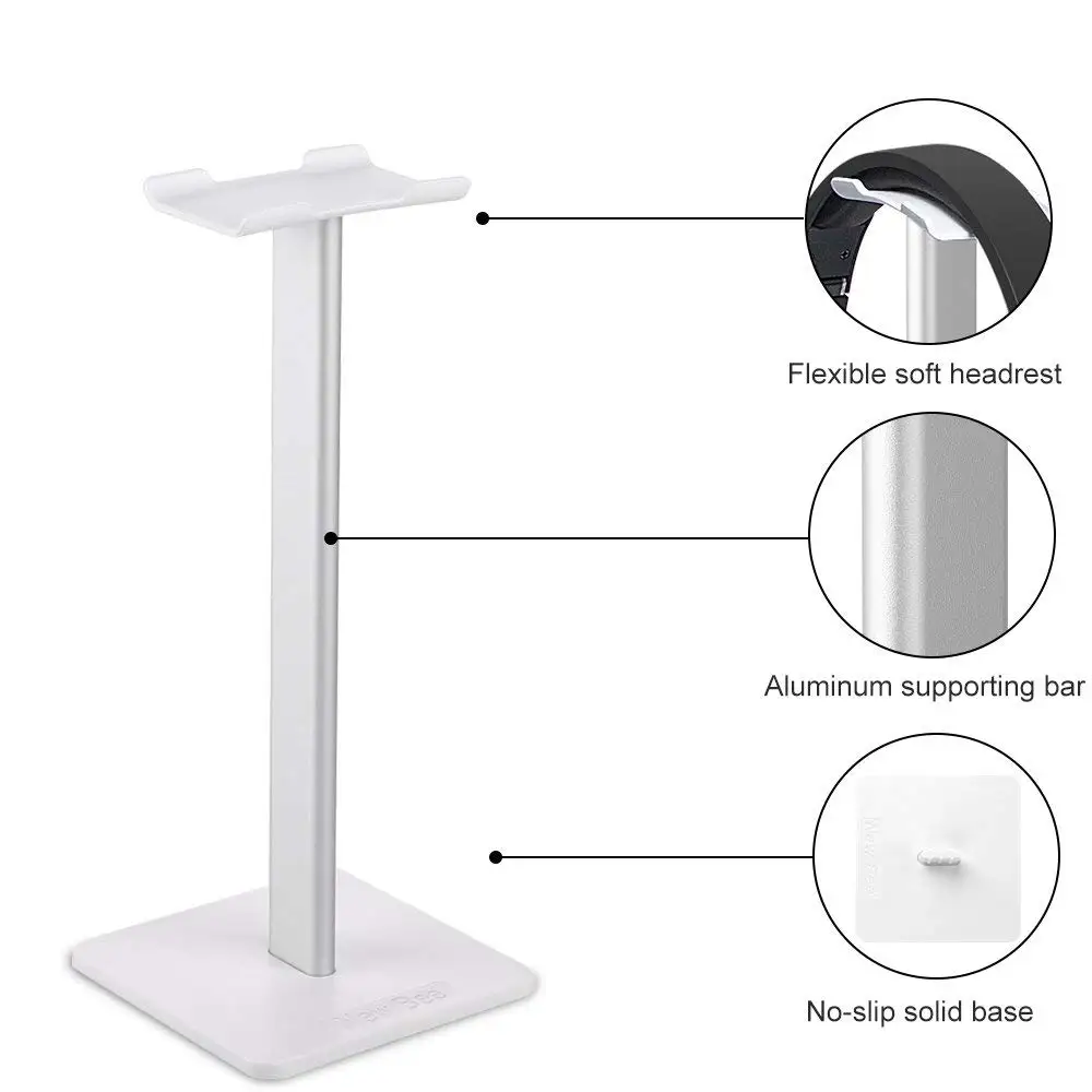 Headphone Stand Headset Holder Aluminum Supporting Bar Flexible Headrest ABS Solid Base for Bose QC15 QC25 QC35 700 Headphones