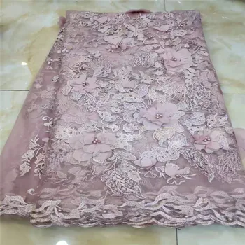 

2020Newest African Tulle Lace Fabrics With Stones Embroidery Net Lace African French Lace High Quality With Beads Christmas Dres