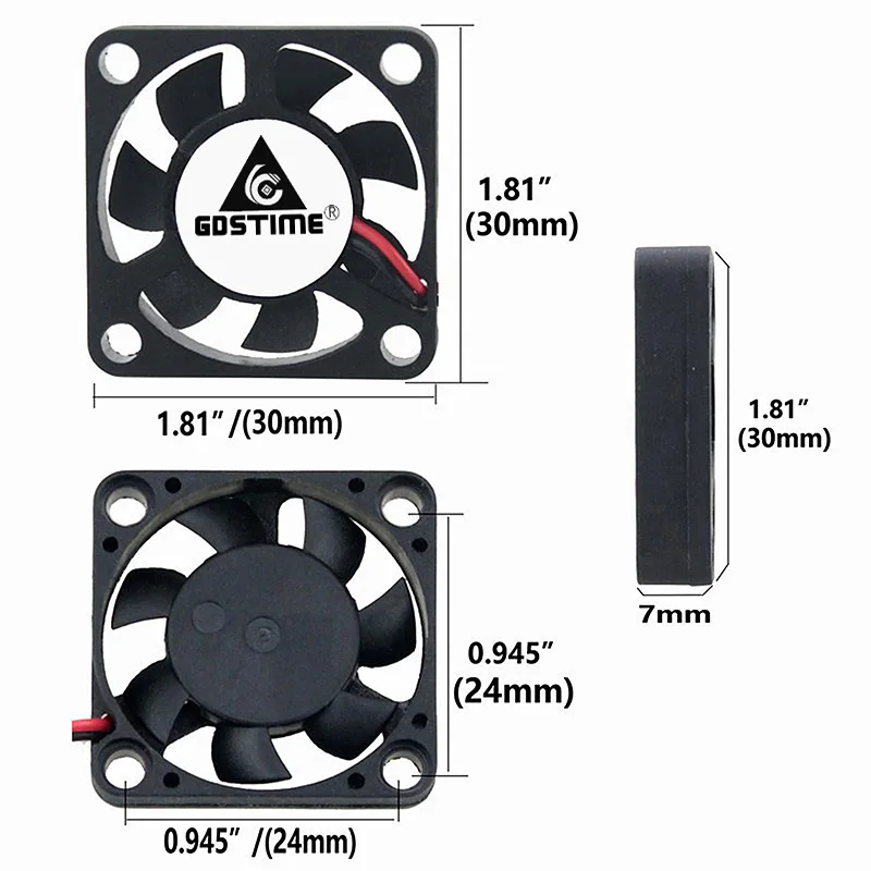 10 шт./партия кулер для ПК DC 5V 12V 2Pin Dupont 3007 3 см 30 мм x 7 мм|fan fan|fan 30mmfan 30mm 5v |