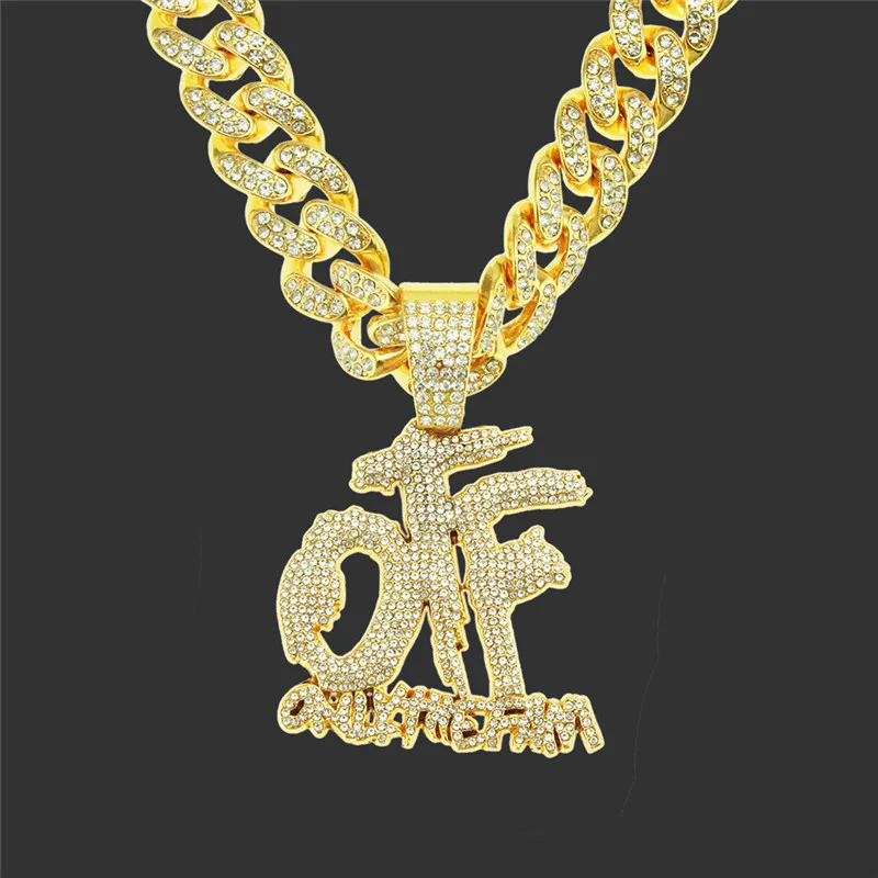 Hip Hop Cubic Zunderes-Collier avec pendentif OTF, Iced Out Bling, Miami  Cuban JOChoker, Bijoux fantaisie, Livraison directe, 13mm - AliExpress  Bijoux et Accessoires