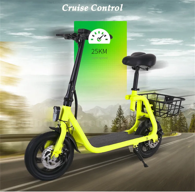Discount Daibot Adult Electric Scooter Car Two Wheel Electric Scooters With Child Seat 12 Inch 350W 36V Portable Electric Bike Two Seater 10