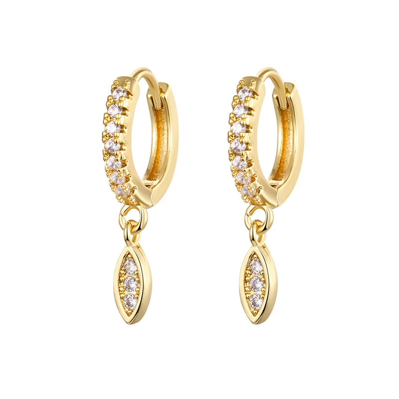 CRMYA Silver Gold Filled Dangle Earrings For Women CZ Zircon Long Water Drop Earring Men Jewelry Circle Ear Ring Wholesale