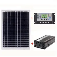 18 в 20 Вт солнечная панель+ 12 В/24 В контроллер+ 1500 Вт Инвертор Ac220V комплект, подходит для наружного и домашнего использования Ac220V Солнечная энергосберегающая P