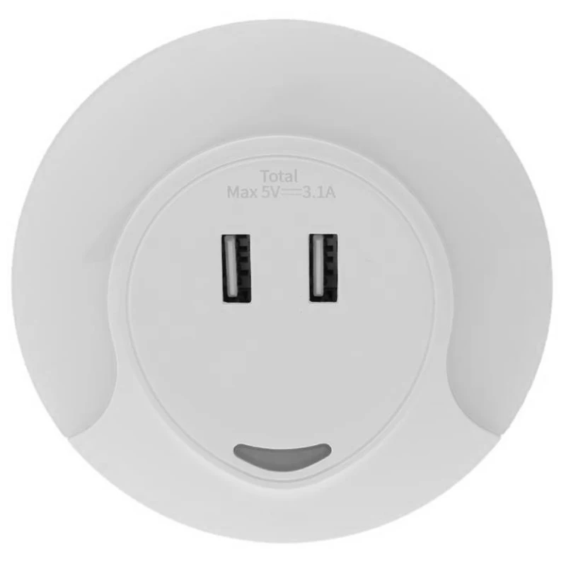 

Wall Plug Mount Light Sensor Led Light Bedroom Night Light With 2 Usb Port For Charging Mobile Phone Wall Socket Lamps Adjustabl