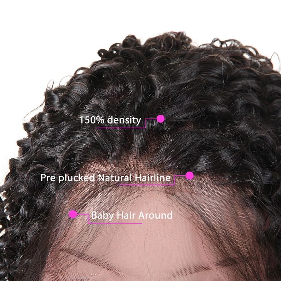 Парик Hairvev 13*4 100% натуральные волосы 150% кудрявые бразильские|Парик из натуральных
