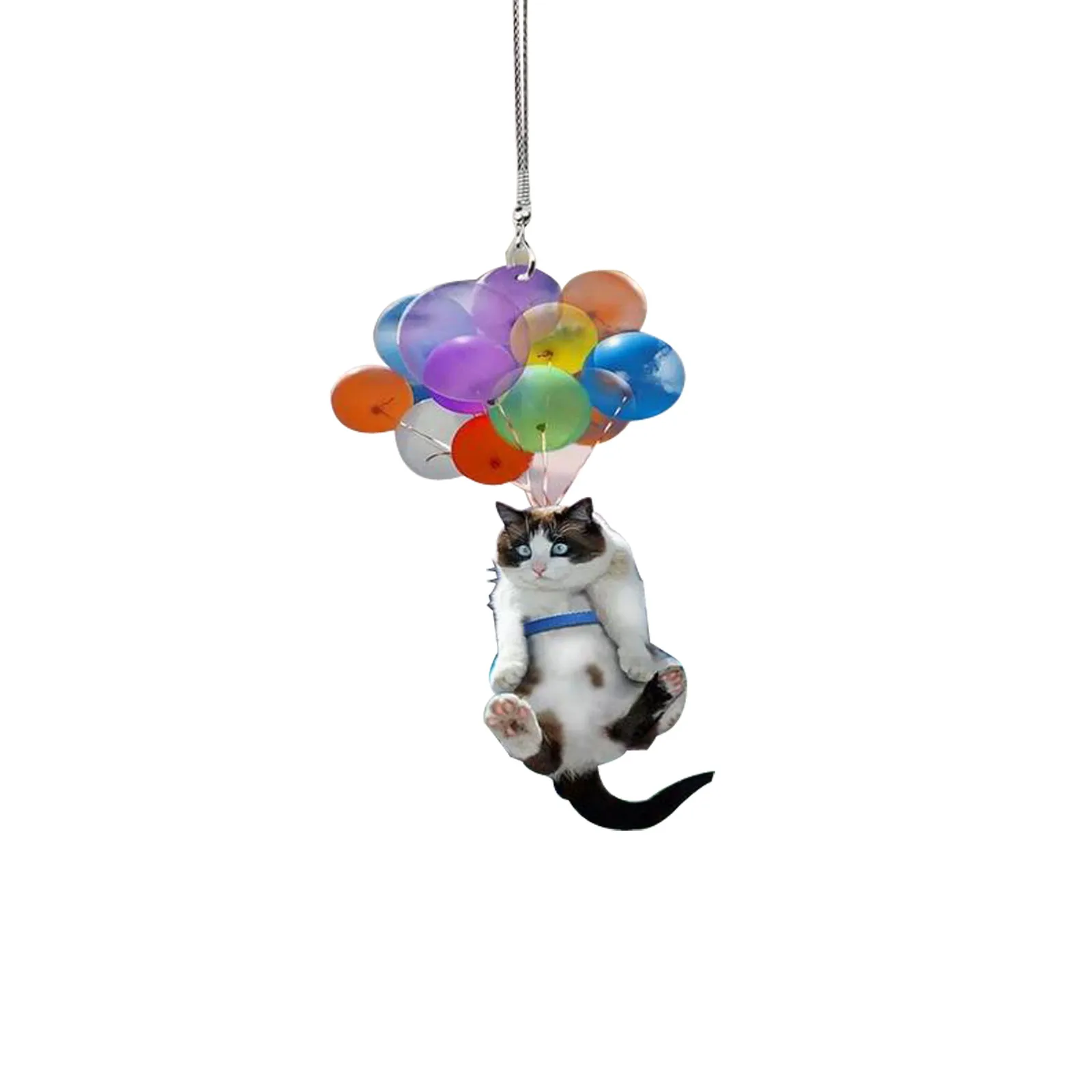 Llavero colgante con forma de gato para decoración del hogar, adorno colorido con forma de globo para colgar en el coche