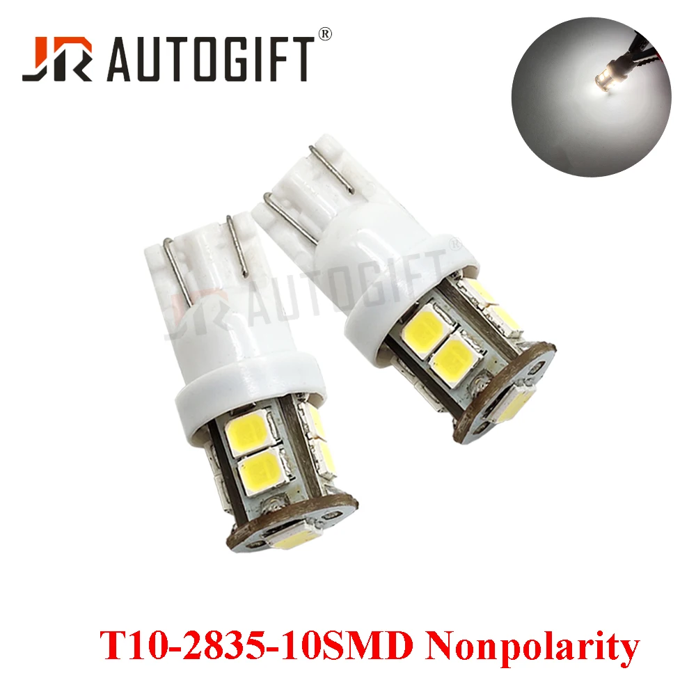 50 шт. стайлинга автомобилей T10 194 W5W Автомобильная лампочка 2835 10SMD бесполярности интерьер светильник чтения парковка купол сигнала бортовой светильник белый 12V