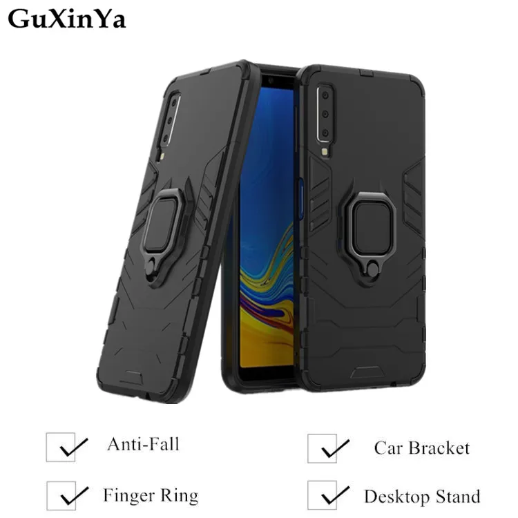 Чехлы для телефонов Guxinya для samsung Galaxy A7, чехлы, роскошная броня, крышка с магнитным кольцом для Galaxy A7, капа, 6,0 дюймов, A750, чехлы