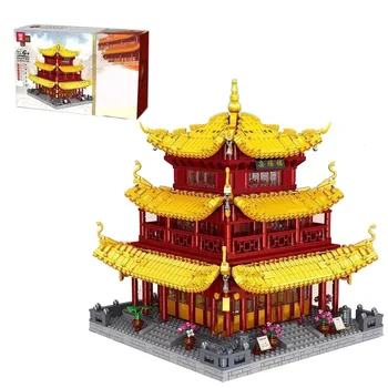 

3267Pcs MOC Yueyang Tower Ancient Oriental Architecture City Views DIY Bricks Small Particle Assembly Building Blocks Model