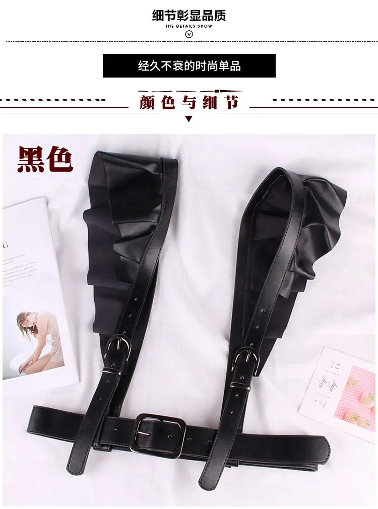 Camisole Талия уплотнение Модный женский жилет PU пояс лотос кружева юбка кружева