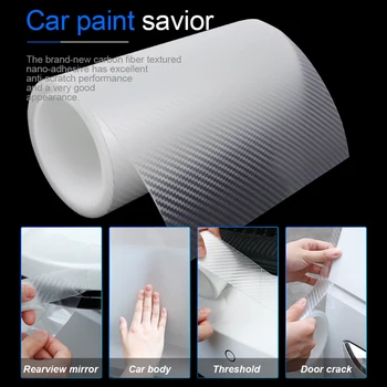 

Transparent Carbon Fiber Interior Moulding Stripe Car Sticker Door Edge Protector Protection Film for Bumper Trunk Auto Styling