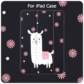 

Cute Alpaca Magnet Flip Case For ipad Mini 5 4 3 2 1 Air 2 9.7 10.2 2019 11 12.9 inch Pro 2020 PU Leather Tablet Folding Case