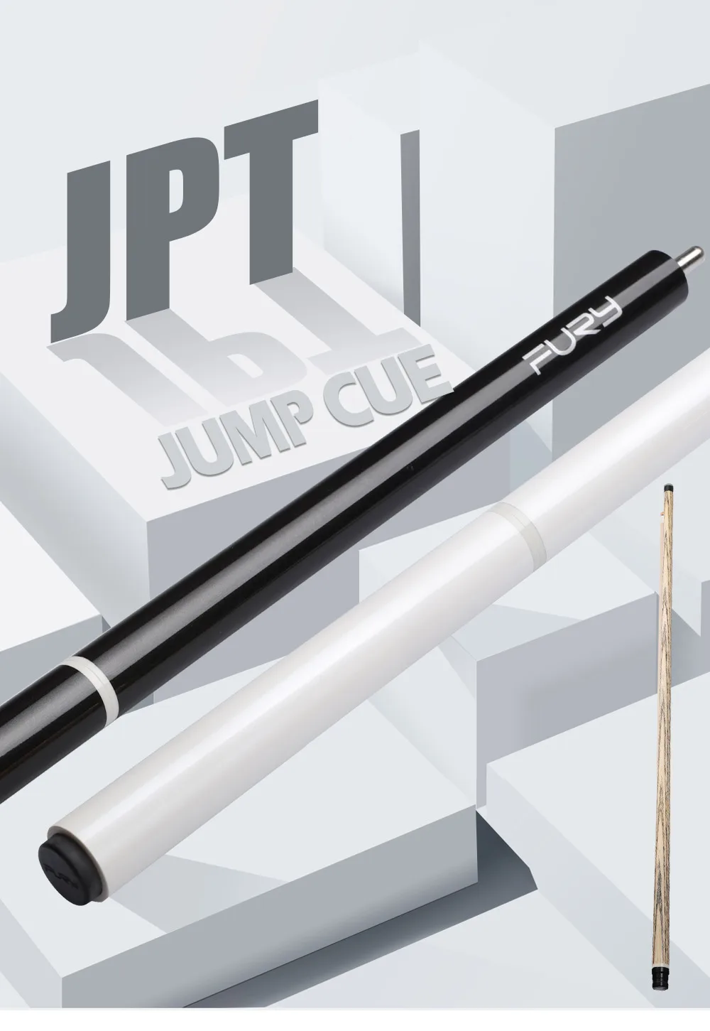 FURY Official Store JPT Jump Cue 13mm G10 Tip Weight Changeable Ash Shaft 3 Pieces Jump Billard