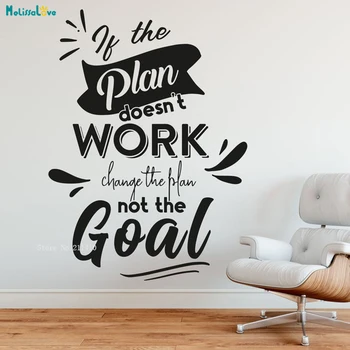 

Workplace Motivational Quote Wall Sticker If The Plan Doesn't Work Change The Plan Not The Goal Office Decor Decals YT3466
