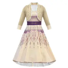 Зимняя Эльза 2 костюма в стиле Анны платье для девочек год вечерние платье принцессы; карнавальный детский костюм в стиле Снежной Королевы