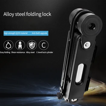 

SEWS-WHEEL UP Bike Lock Professional Anti-Theft Foldable Bicycle Lock with Keys for MTB Road Bike Fold Bike