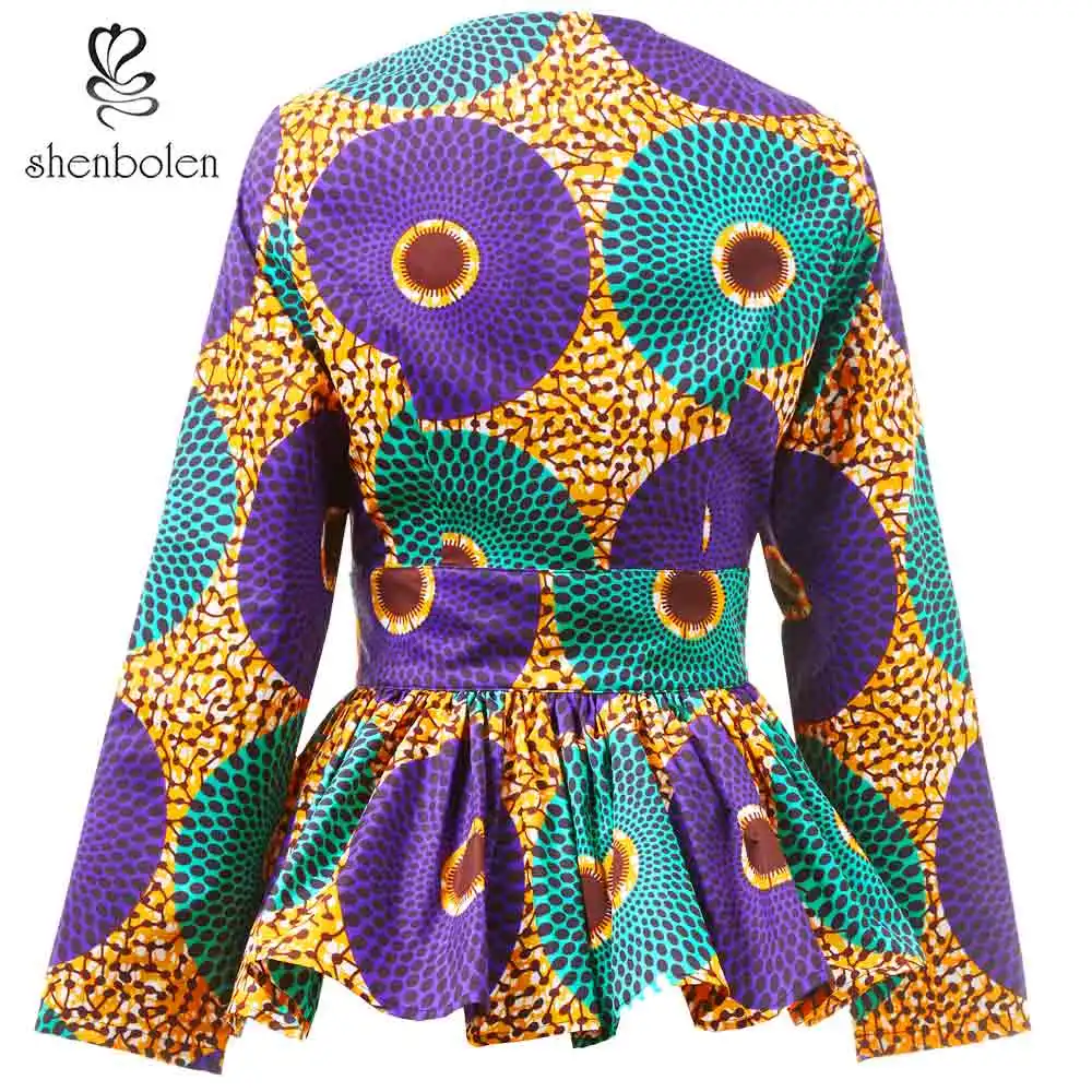 African Clothes for Women Shirts high waist top African jacket Ankara Print Lady african wax print fashion slim top
