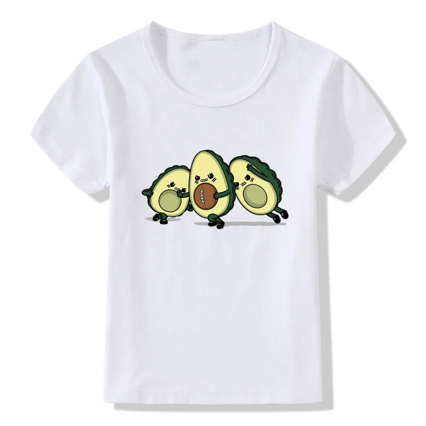 Летние детские топы, футболки с принтом авокадо, Детская футболка с забавным принтом «Let's Avo» для мальчиков и девочек - Цвет: C4