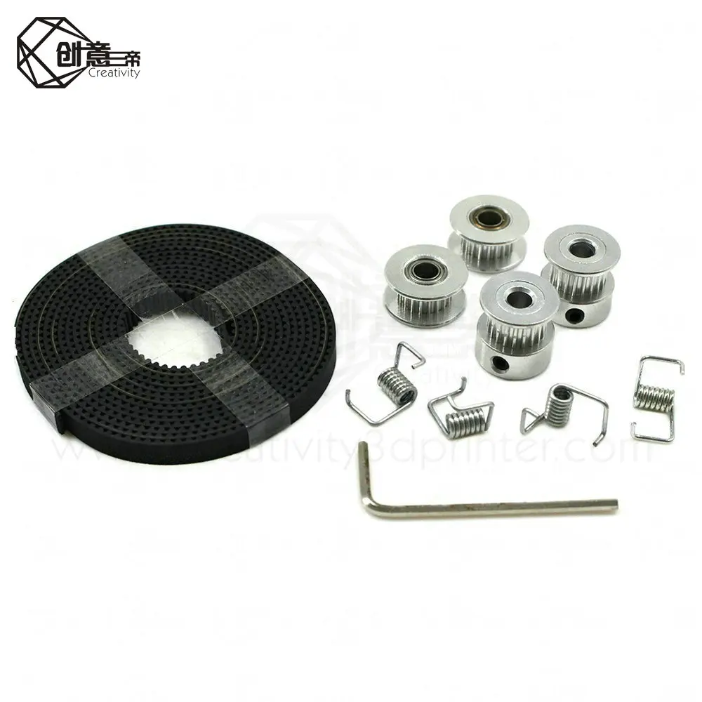 2X GT2 Pulley 20 Teeth Bore 5mm + 6mm Timing Belt &amp Idler 4X Tensioner for 3D printer RepRap | Компьютеры и офис